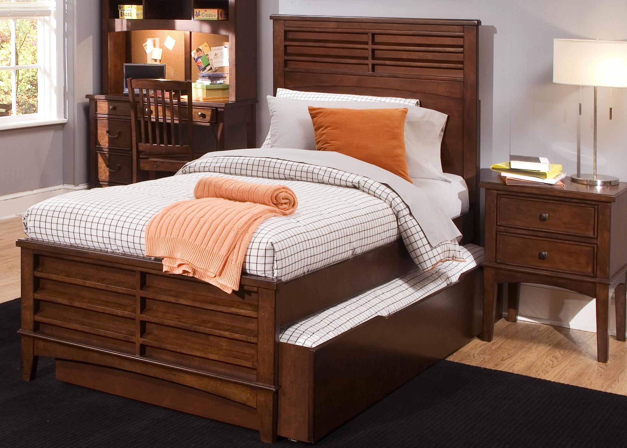 Vendor 5349 Chelsea Square Youth Full Size Panel Bed with Trundle Storage Drawer Becker